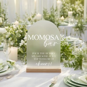 Minimalist Momosa Bar Sign, Arch Acrylic Modern Mimosa Bar Sign, Baby Shower Mimosa Bar Sign,Bridal Shower Sign image 5