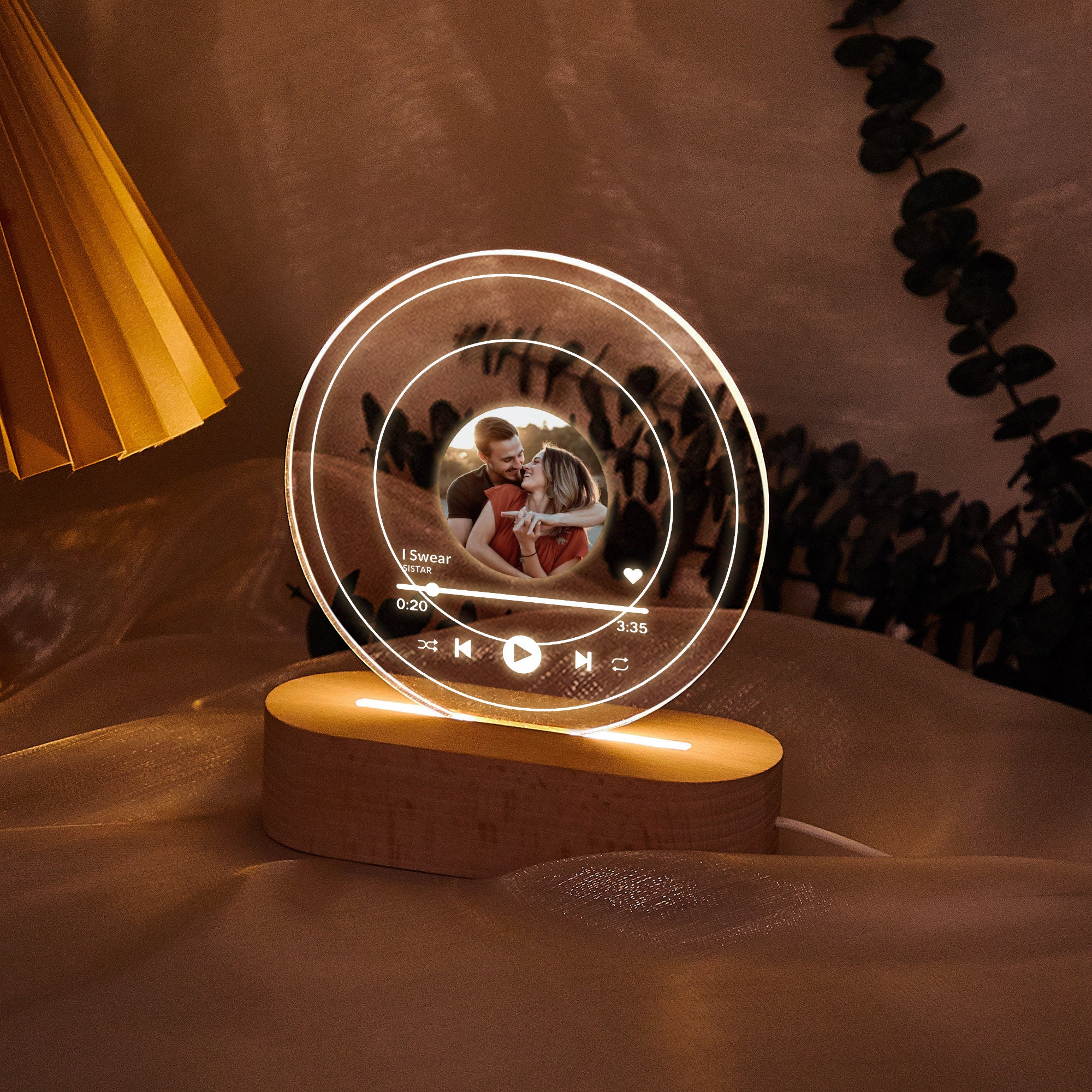 Personalized Music Record LED Night Light,custom Photo Own Music Art ...