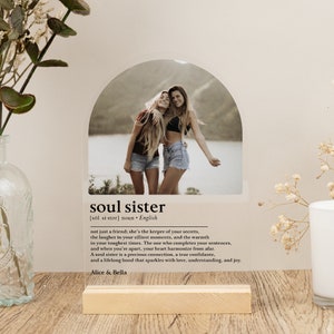 Personalized Soul Sister Definition Plaque,Custom Photo Gifts,Best Friends Gift,Birthday Gift for Her,Sister Picture Frame,Christmas Gifts