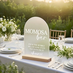 Minimalist Momosa Bar Sign, Arch Acrylic Modern Mimosa Bar Sign, Baby Shower Mimosa Bar Sign,Bridal Shower Sign image 2