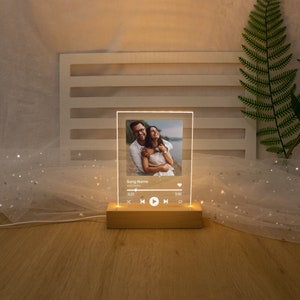 Custom Photo Music Plaque,Personalized Photo Frame,Album Cover Song Plaque,Music Photo Name Night Lamp,Photo and Music Gift, Music Prints image 2
