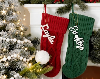 Personalized Christmas Stocking Tags, Christmas Stocking Labels, Mirrored Name Tag, Christmas Stocking Tag, Christmas Gift Tag