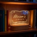 Personalized Library Sign Light, Book lover Gift, Home Library Decor, Bookshelf Decor, Bookish Gifts, Gift for Her Birthday product logo