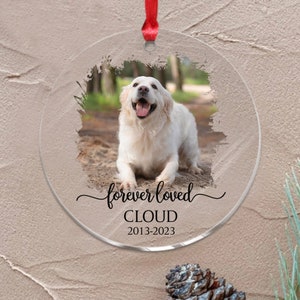 Custom Dog Photo Ornament, Dog Memorial Gift, Loss of Pet, Pet Ornament, Christmas Keepsake, Dog Memorial Ornament, Dog Ornament Bild 2