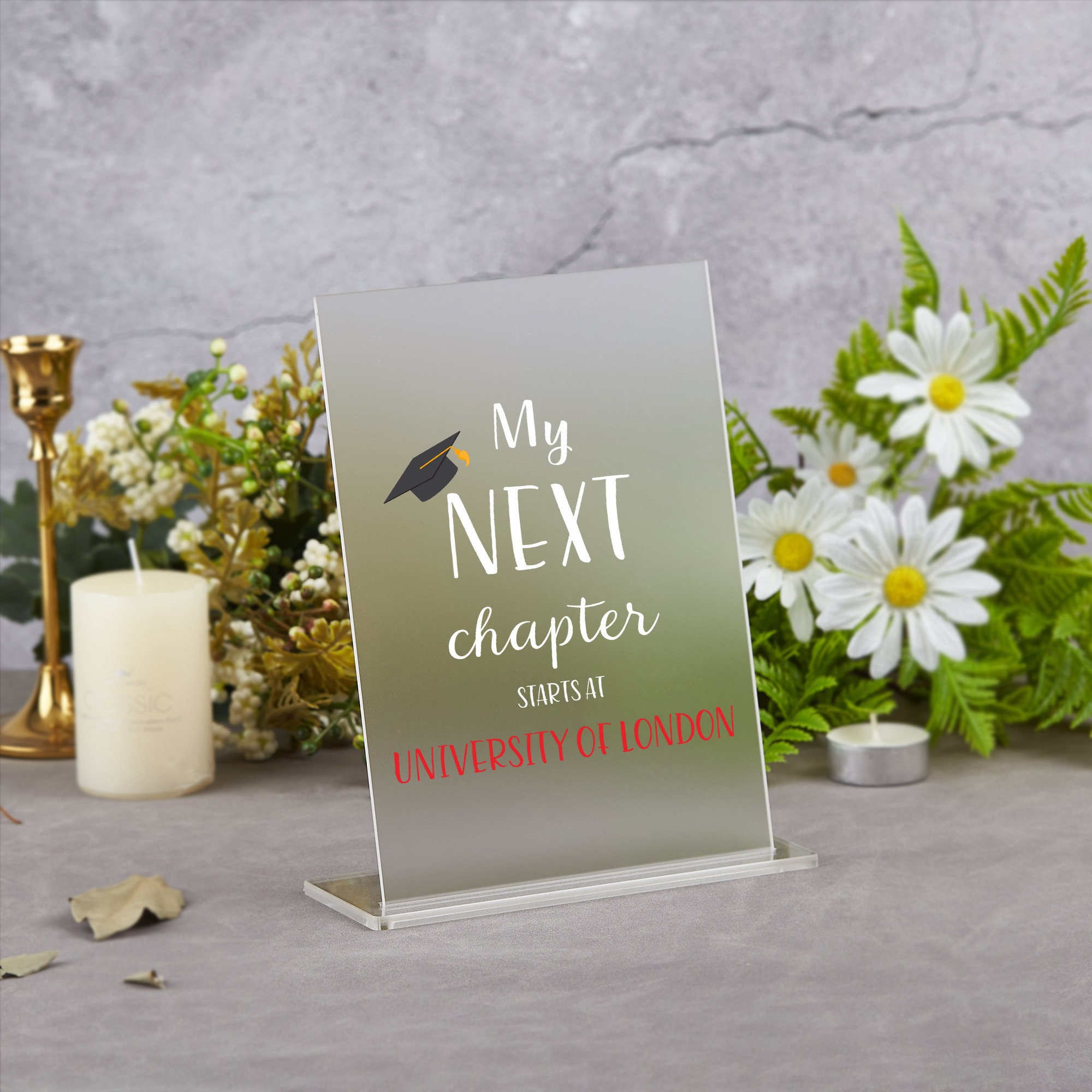 Graduation Sign, My Next Chapter Starts At, Graduation Party Sign ...