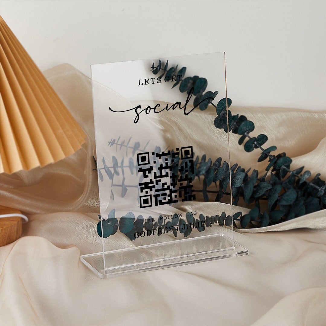 Social Media Business Sign Personalized Business Sign QR Etsy