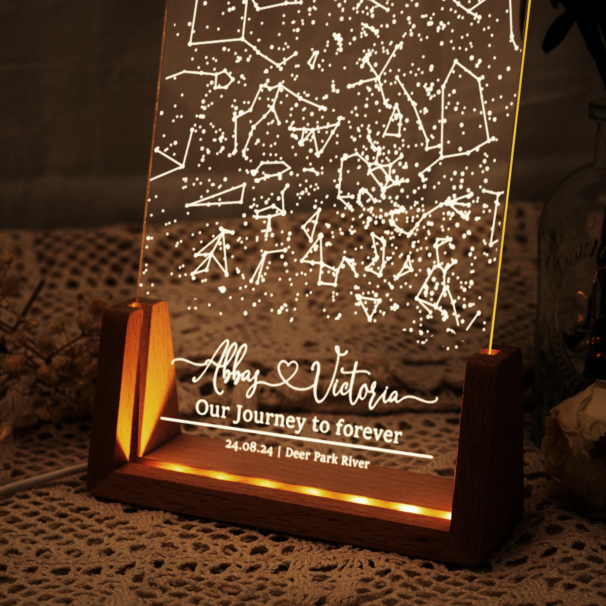 Custom Star Map by Date Nightlight, Star Map LED Desk Lamp,personalized ...