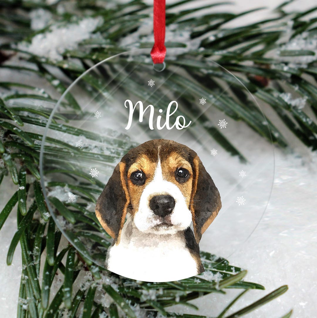 Personalized Puppy Picture Ornament, Custom Dog Ornament, Christmas