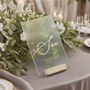 Minimalist Clear Table Numbers Acrylic, Simple Wedding Table Sign, Table Name Sign, Modern Minimalist Wedding Decor