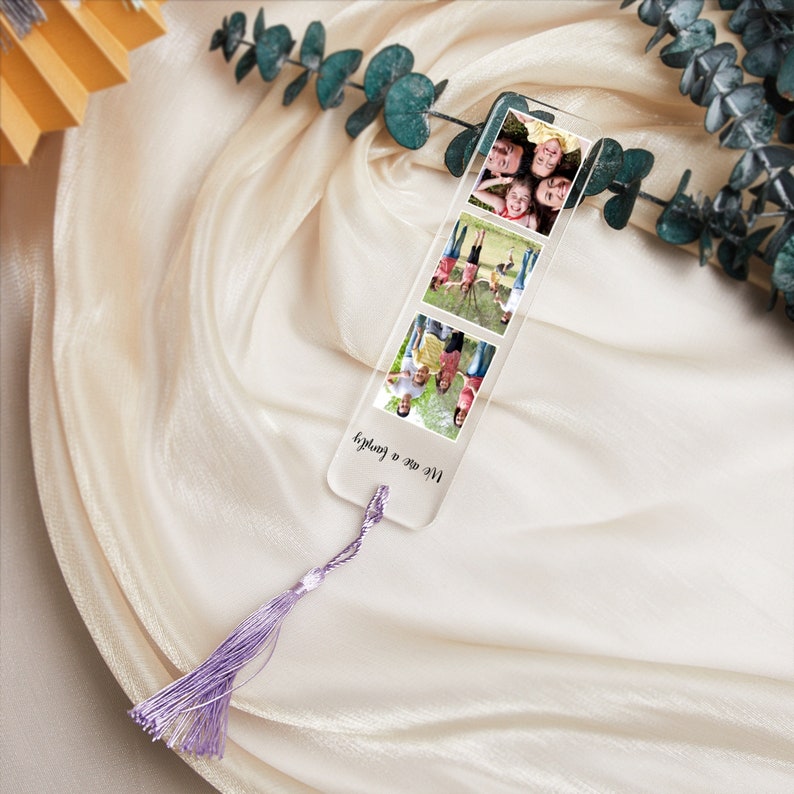 Custom Photo Bookmark with Tassel, Personalized Picture Bookmark, Photo Bookmark, Add your own 3 Photos, Christmas Gifts, Gift For Her zdjęcie 2