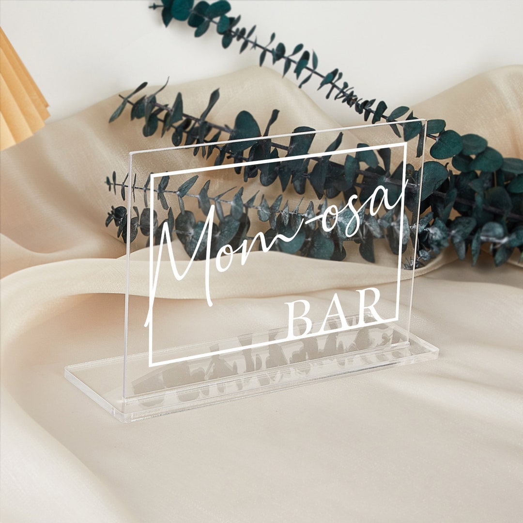 Acrylic Mom-osa Bar Table Sign Baby Shower Refreshment Table - Etsy