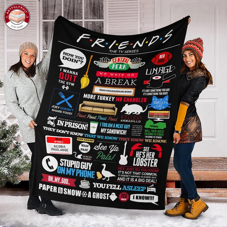 Friends TV Show Fleece Blanket, Premium Sherpa Blanket, Friends TV