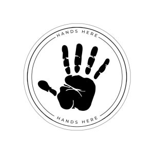 Hands Here 手形デカール - ホワイト A | 幼児用車の安全 子供の安全 子供の安全 車両安全デカール 車用デカール 安全ステッカー 駐車場