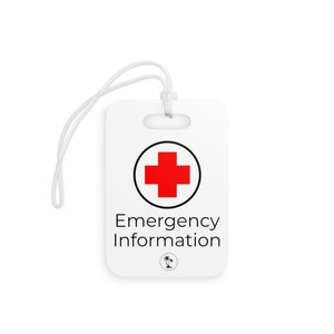 Entregue aquí la etiqueta de información de emergencia blanca / Seguridad del automóvil para niños pequeños Seguridad de los niños Seguridad infantil Seguridad del vehículo Etiquetas de emergencia Información médica