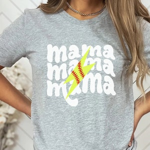 Mama Softball Shirt, Softball Mama Mama Lightning Bolt TShirt, Softball Mama Shirt, Geschenk für Softball Mama, Weihnachtsgeschenk für Softball Mama