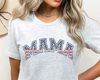 American Mama Shirt, New Mom Gift, Mothers Day Gift, Postpartum Gift, Patriotic Gift for Mom, American Woman Shirt, American Flag Mama Shirt