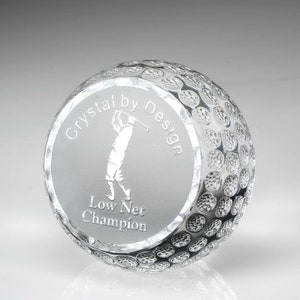 Personalized Optical Crystal Golf Ball Paperweight