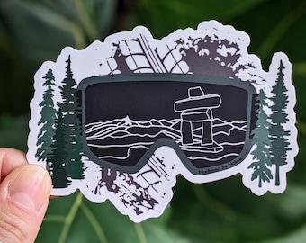 Whistler Blackcomb Inukshuk 7th Heaven Biking Goggles Sticker