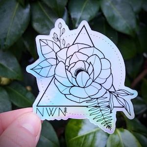 Bloom Holographic Sticker - flower sticker - west coast art - nature