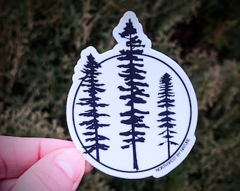 Drei Schwestern Baum Vinyl Aufkleber - Wetterfest Forest Art