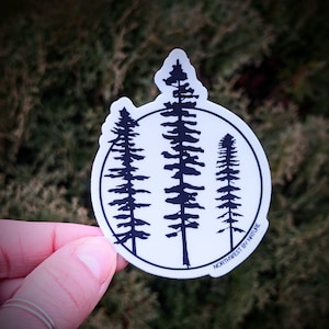 Three Sisters Sticker - 3 Trees - Tree - West Coast - BC - Canada - Tree Art - circle of trees - Forest - Nature