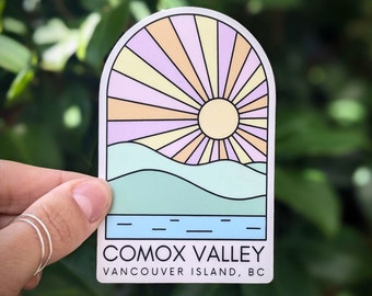 Comox Valley Colourful Sticker - Decal - Vancouver Island - West Coast