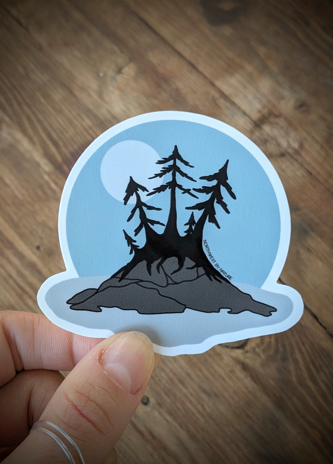 West Coast Island Tree Vinyl Sticker, Pacific Northwest Art - Etsy