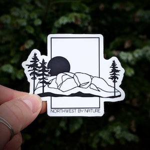 Stawamus Squamish Chief - Mountain - Squamish - Climbing - Hike - Trees - Moon - Nature Line Art - Outdoors