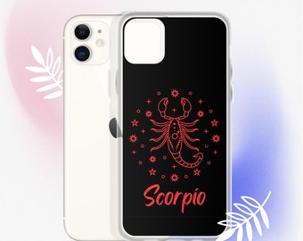 Funda para iPhone Escorpio, Funda para signo del zodíaco, Funda de arte abstracto del zodíaco, Funda para iPhone para iPhone 15 14 13 12 11 Pro Max XR XS