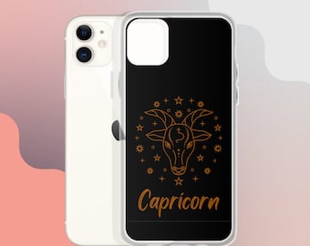 Funda para iPhone Capricornio, Funda para teléfono Funda para iPhone para iPhone 15 14 13 12 11 Pro Max XR XS, Funda para teléfono de astrología, Funda de arte de astrología