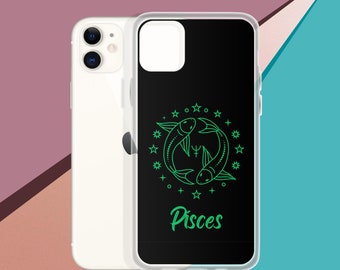 Funda de iPhone Piscis, funda de signo del zodíaco, funda de arte abstracto del zodíaco, funda de teléfono para iPhone 15 14 13 12 11 Pro Max XR XS