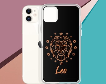 Funda Leo para iPhone, funda de signo del zodíaco, funda de arte abstracto del zodíaco, funda de teléfono para iPhone 15 14 13 12 11 Pro Max XR XS