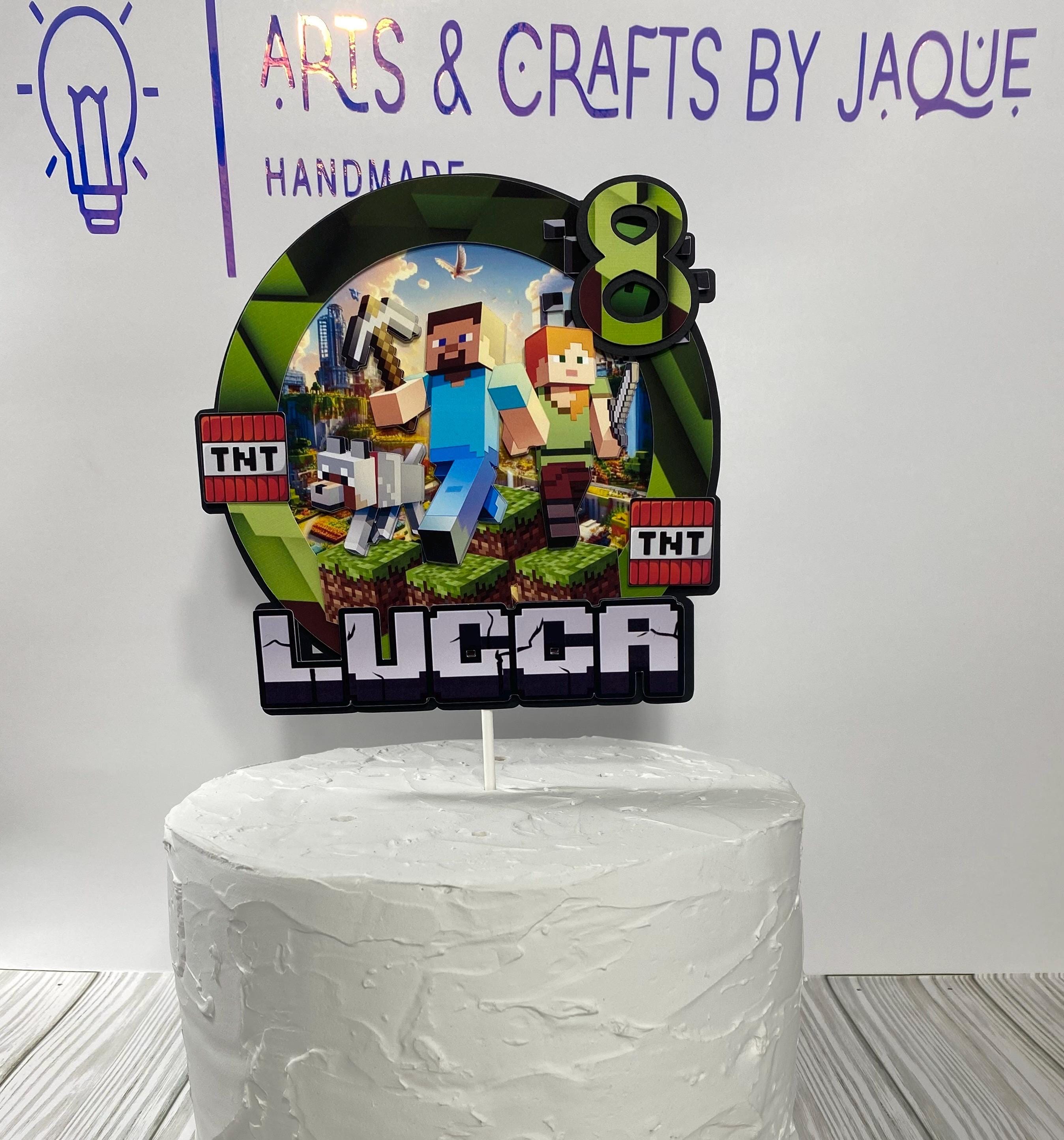 Bright Color Minecraft Cake Topper