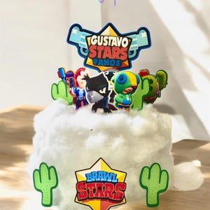 Custom Brawl Stars Cake Topper - Brawl Stars Cake Topper – Gamer Party Decoration – Custom Birthday Decor