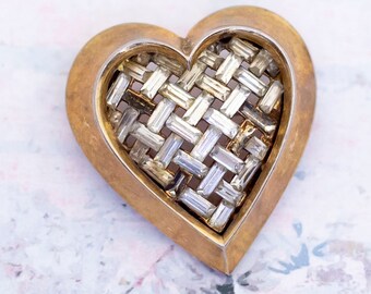 Broche Vintage N°7 - Noir Et Blanc, En Résine, Occasion, Unisexe, Bijou De Collection