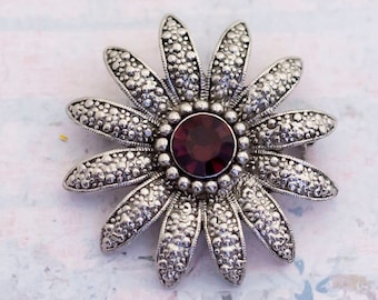 B29 Broche Ancienne Art Déco Fabon 725 Paris Jakob Bengel Fleur Rouge