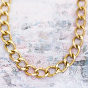 Vintage Curb Style Gold Tone Chain Necklace 18 inch - BB16