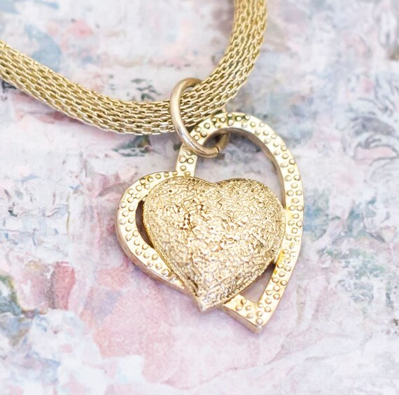 Vintage Dainty Sweet Heart Gold Tone Necklace 17 … - image 1