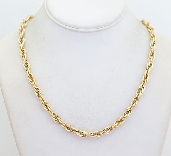 Vintage Gold Tone Elegant Rope Chain Necklace 36 … - image 2