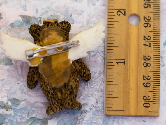 Vintage Adorable Angelic Teddy Bear Brooch - BB5 - image 2