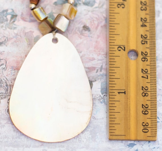 Vintage PNA Mother of Pearl Monogram Pendant Eleg… - image 3