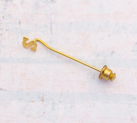 Vintage Gold Tone Minimalist Initial S Personal S… - image 1
