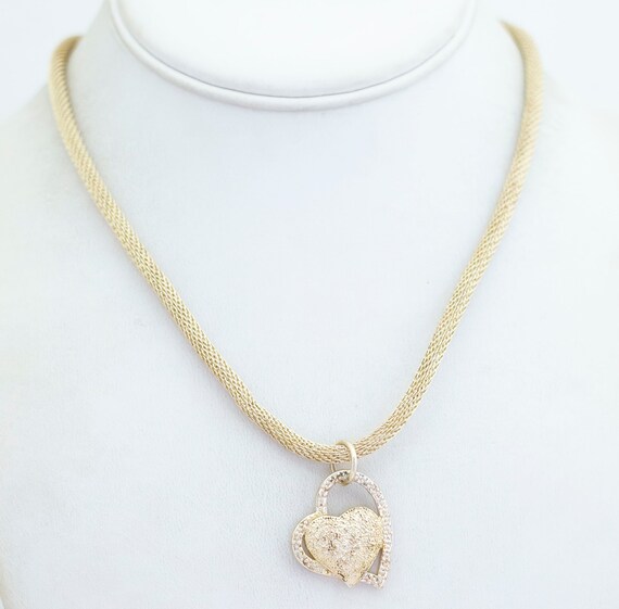 Vintage Dainty Sweet Heart Gold Tone Necklace 17 … - image 2