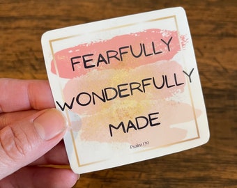 Fearfully Wonderfully Made Sticker: Psalm 139 pro-life Decal