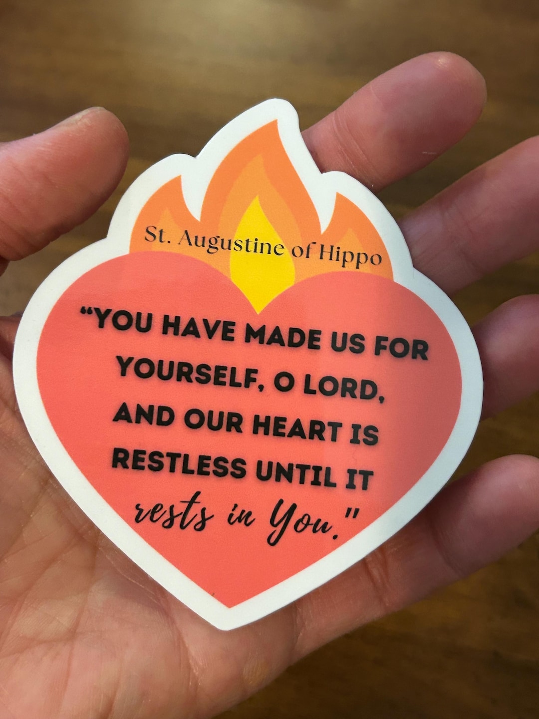 St. Augustine Restless Heart Sticker – Catholic Gift – Augustinian ...