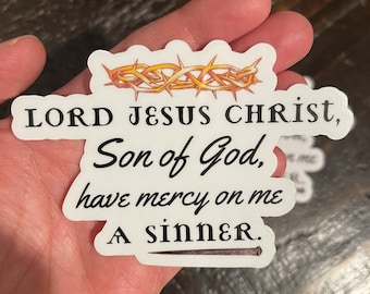 Jesus Prayer Sticker: Byzantine Catholic Decal - Water Resistant