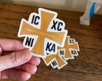 IC XC NIKA Cross Sticker: Jesus Christ Conquers, Byzantine Art