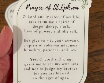 Prayer of St. Ephrem Sticker: Lenten Byzantine Catholic Prayer