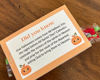Catholic Halloween Printable Cards | Trick-or-treat cards | Prayer for the faithful departed