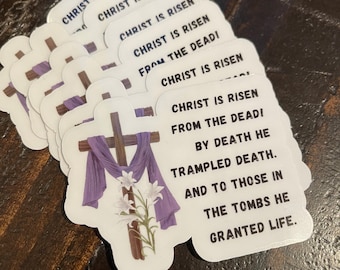 Christ is Risen Sticker: Paschal Troparion, Easter Gift